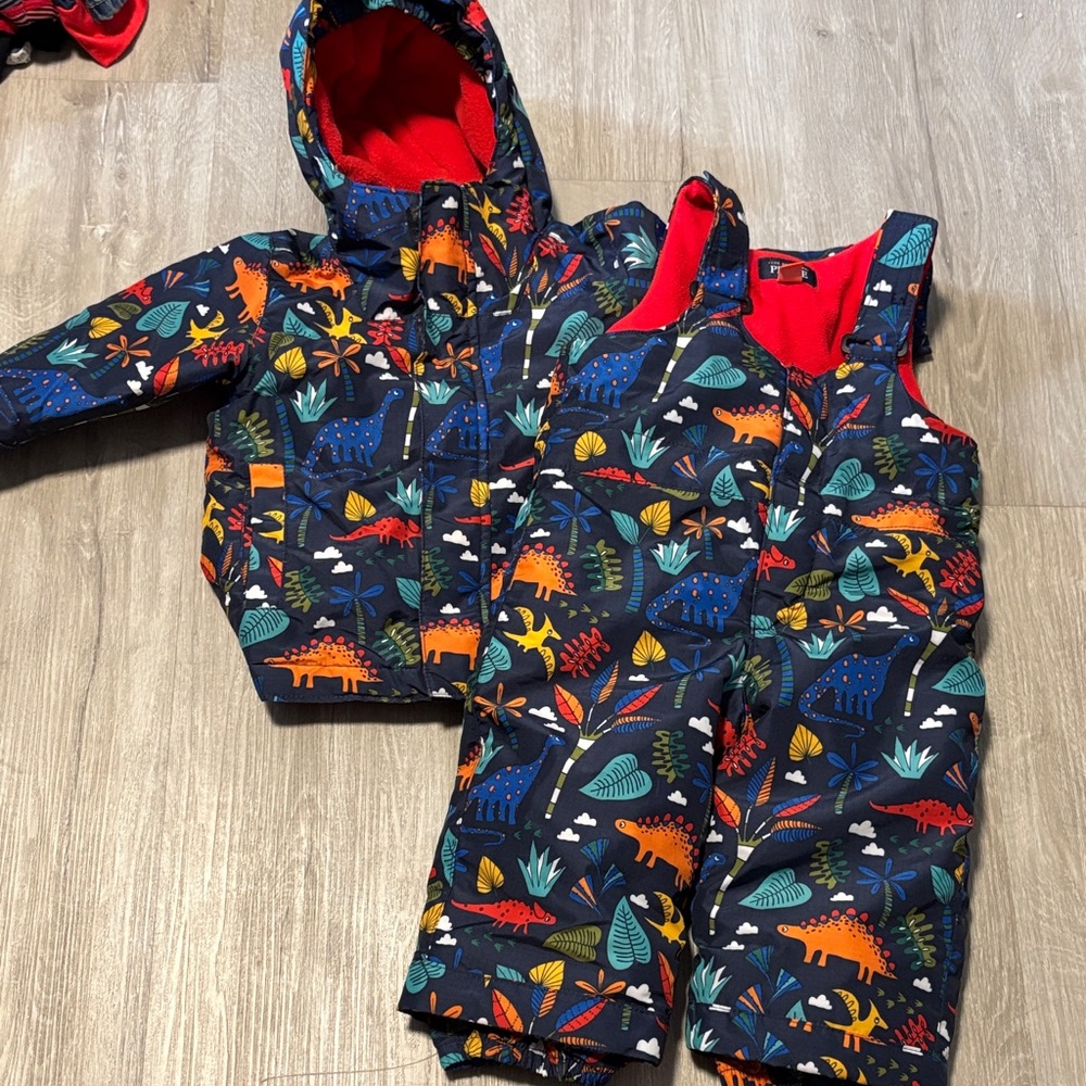 The Children's Place Navy Dinosaur Puffer Set